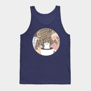 happy coffee cat Tank Top